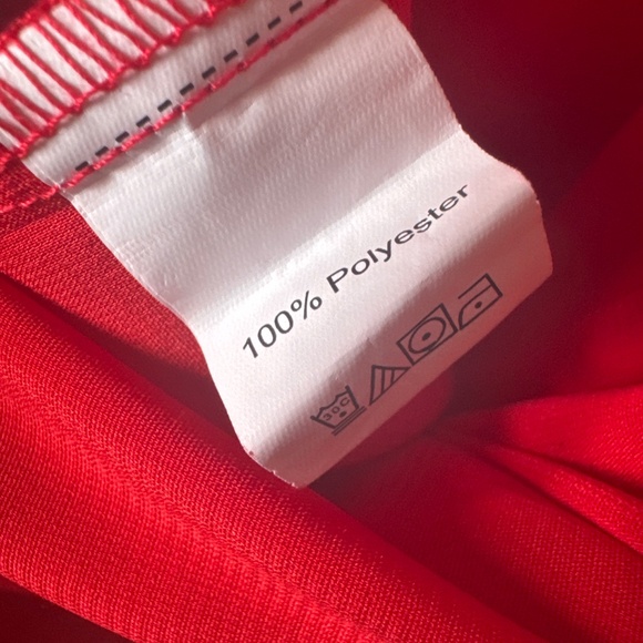 SHEIN  V-neck faux button, sheer blouse with bell sleeves - Picture 4 of 5